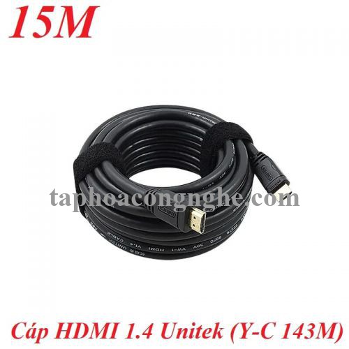 Unitek 97017 Y-C143M 4k chuẩn 1.4 dây tròn15M Màu Đen Cáp Hdmi chống nhiễu 30097017